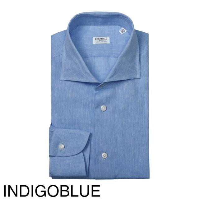 リネンシャツ /ボリエッロ/ ワイドカラー