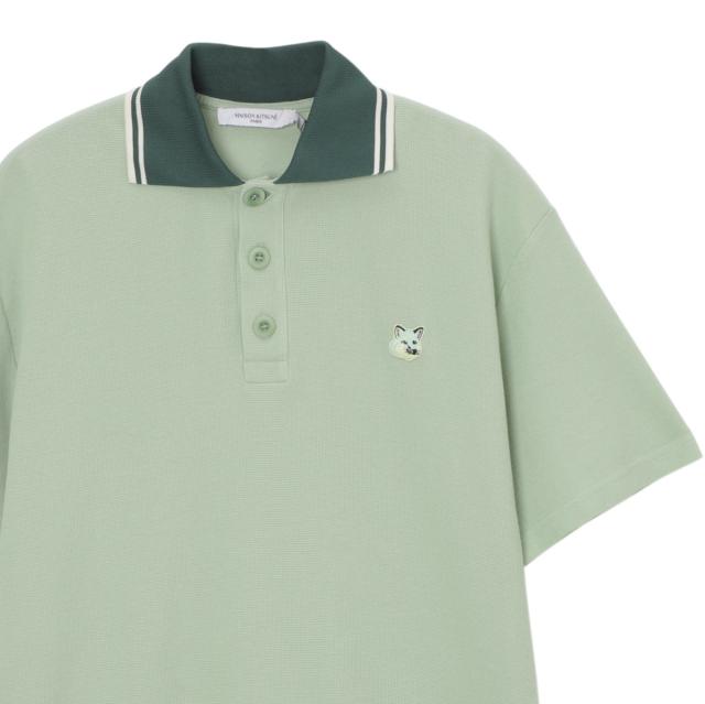 【美品】メゾン キツネ MAISON KITSUNE ポロシャツ オーバーサイズ MAISON KITSUNE メゾンキツネ ポロシャツ BOLD FOX HEAD PATCH