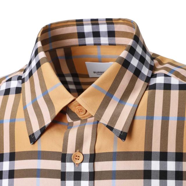 あす着] バーバリー BURBERRY 長袖レギュラーカラーシャツ 総柄シャツ