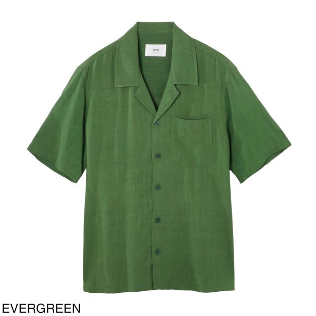 あす着] アミ AMI 半袖シャツ 半袖オープンカラーシャツ メンズ