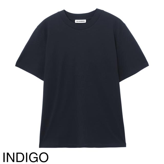 Jil Sander クルーネック半袖tシャツ ブルー FW24/25 あす着] ジルサンダー JIL SANDER クルーネック半袖Tシャツ
