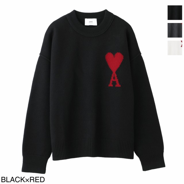 [あす着] アミ AMI ALEXANDRE MATTIUSSI クルーネックニット メンズ レディース RED AMI DE COEUR SWEATER