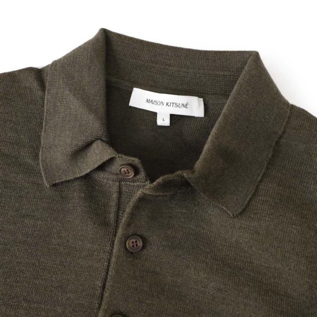 MAISON KITSUNE ニットポロシャツ MAISON KITSUNE メゾンキツネ ニット 長袖ポロシャツ FOX HEAD