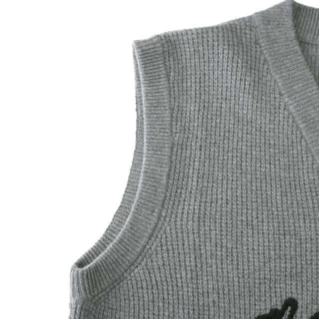 [あす着] メゾンキツネ MAISON KITSUNE ニットベスト メンズ MAISON KITSUNE HANDWRITING OVERSIZE  VEST｜au PAY マーケット