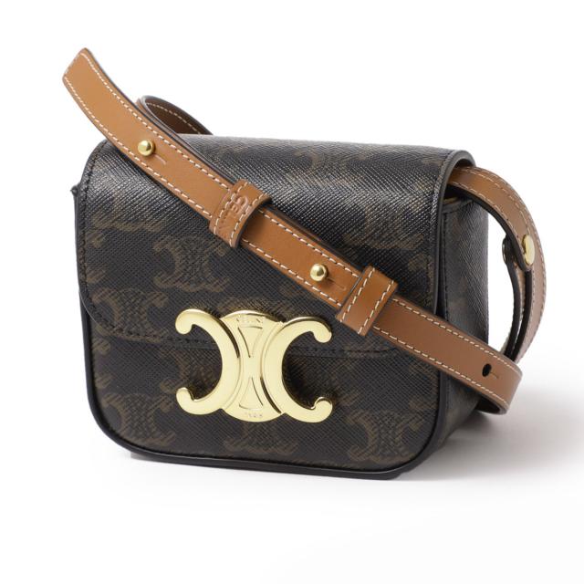 [あす着] セリーヌ CELINE ショルダーバッグ ミニバッグ レディース MINI CLAUDE IN TRIOMPHE CANVAS