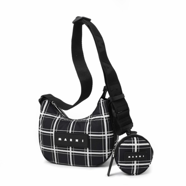 [あす着] マルニ MARNI ホーボーバッグ ショルダーバッグ レディース PUFF HOBO SMALL CHECK PRINT