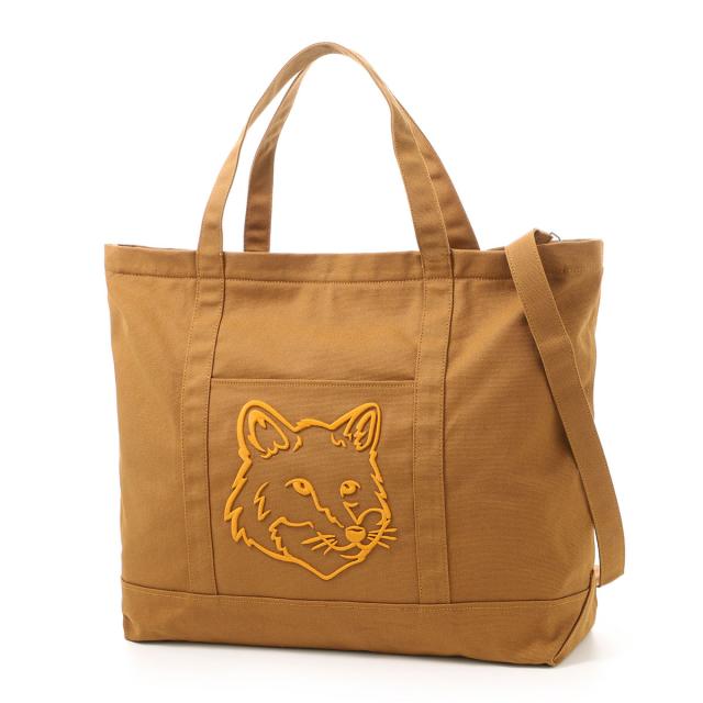 [あす着] メゾンキツネ MAISON KITSUNE トートバッグ 2WAY ショルダーバッグ メンズ レディース BOLD FOX HEAD XXL TOTE BAGの通販は 21,800円