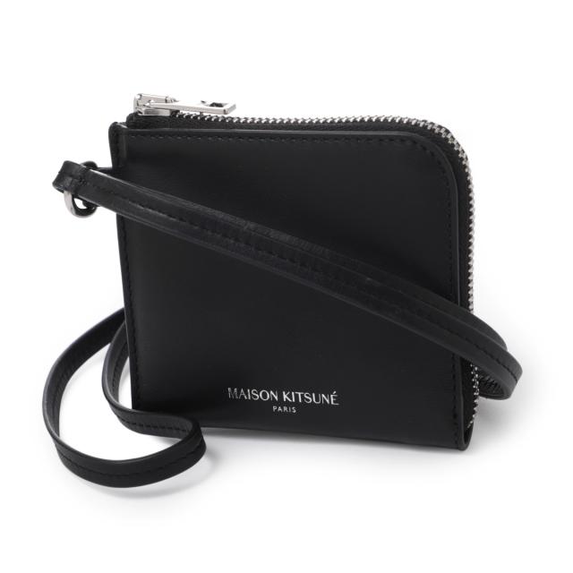 あす着] メゾンキツネ MAISON KITSUNE ストラップ付き コインケース