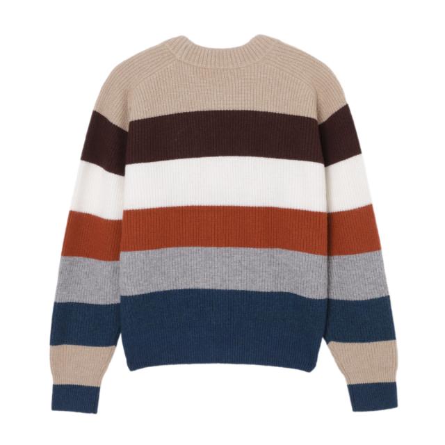 メゾンキツネ MAISON KITSUNE クルーネックニット BOLD FOX HEAD PATCH COMFORT RIBBED JUMPER WITH ST マルチカラー レディース あす着] メゾンキツネ MAISON KITSUNE クルーネックニット