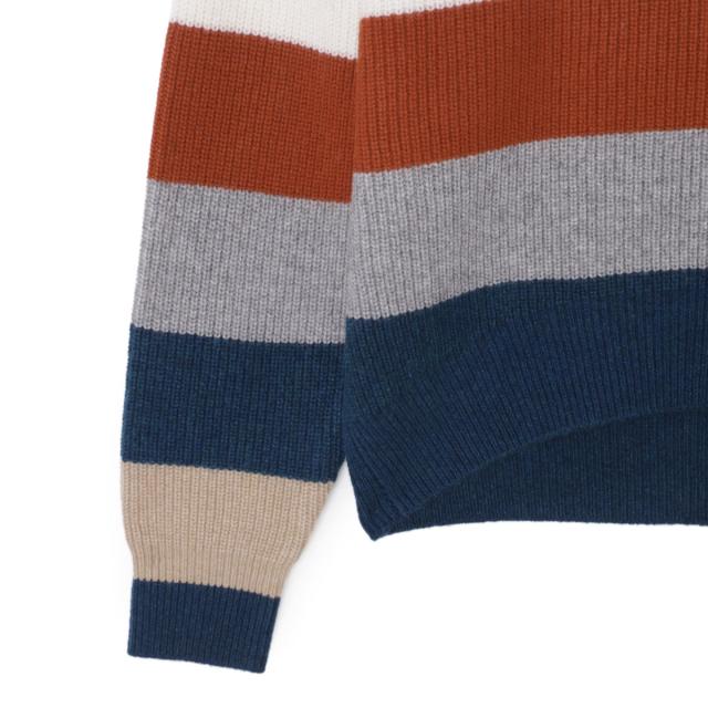 メゾンキツネ MAISON KITSUNE クルーネックニット BOLD FOX HEAD PATCH COMFORT RIBBED JUMPER WITH ST マルチカラー レディース あす着] メゾンキツネ MAISON KITSUNE クルーネックニット
