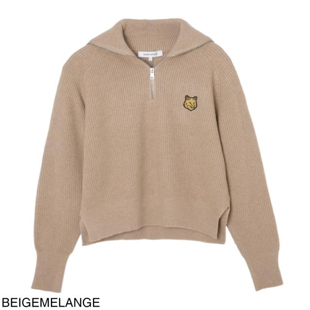 あす着] メゾンキツネ MAISON KITSUNE ハーフジップニット