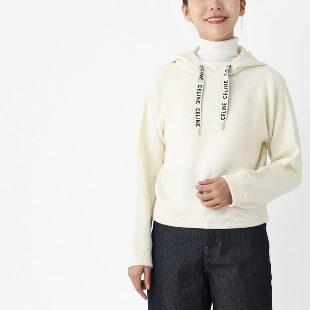 [あす着] セリーヌ CELINE ニット パーカ フーディ レディース PULL BOXY CROPPED CAPUCHEの通販は