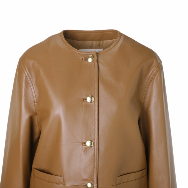 [あす着] セリーヌ CELINE レザージャケット ノーカラージャケット レディース VESTE COL ROND｜au PAY マーケット