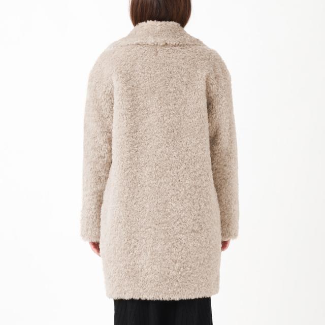 HERNO ボアコート　CURLY FAUX FUR OVERSIZE FIT COAT IN CURLY FAUX FUR in Caramel for Women | Herno®