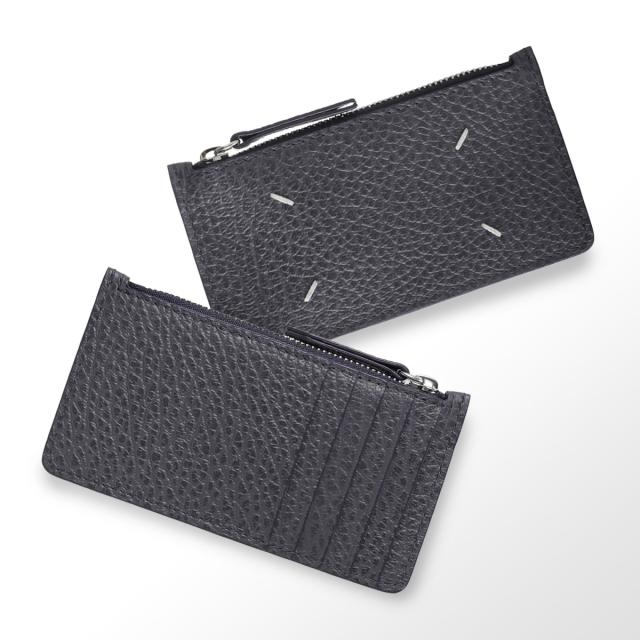 小銭入れつきメゾンマルジェラグレイニーカーフ カードホルダー Maison