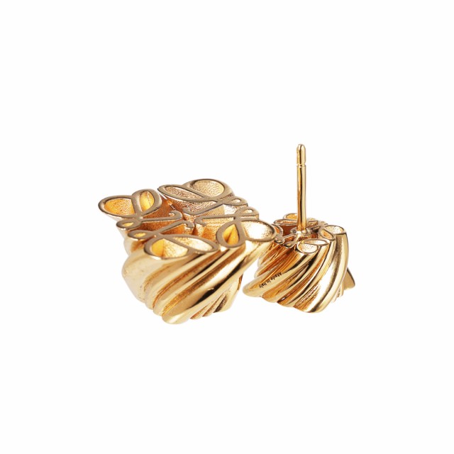 ロエベ ピアス LOEWE Pave Anagram Earrings スターリングシルバー クリスタル ピアス GOLD ゴールド系 - LA MON