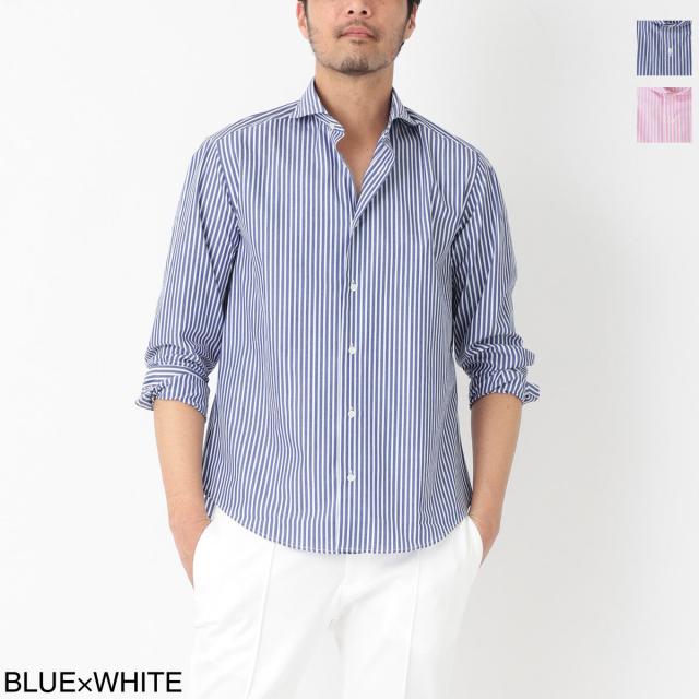 [あす着] ガッリア GALLIA ホリゾンタルカラーシャツ 総柄シャツ メンズ