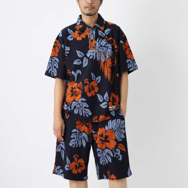 [あす着] メゾンキツネ MAISON KITSUNE ポロシャツ メンズ JACQUARD OVERSIZE POLO IN TOWELLING