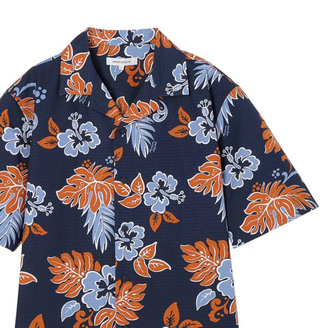 あす着] メゾンキツネ MAISON KITSUNE 半袖シャツ 半袖オープンカラー