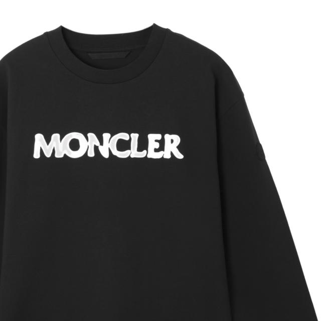 MONCLER めンズ もンくれーる 長袖 ろング Tしャつ 黒 M かッとそー MONCLERろングTしャつ