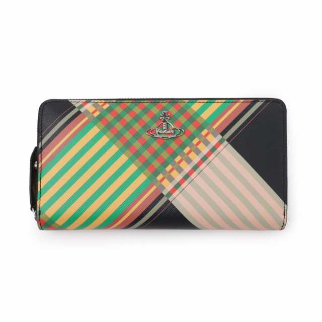 [あす着] ヴィヴィアンウエストウッド Vivienne Westwood ラウンドファスナー 長財布 小銭入れ付き SAFF PRINT ZIP ROUND WALLET