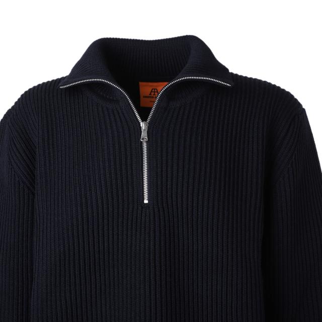 アンデルセン アンデルセン ANDERSEN-ANDERSEN ハーフジップニット メンズ NAVY HALF-ZIP_2