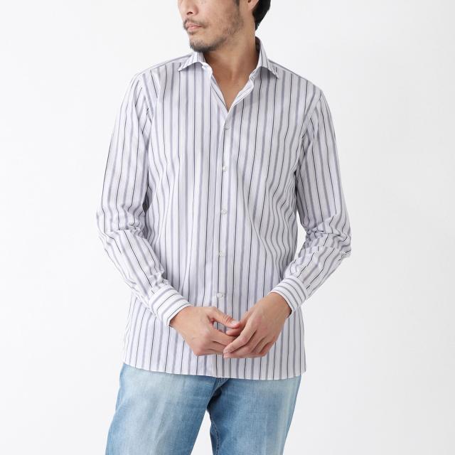 [あす着] ボリエッロ BORRIELLO ワイドカラーシャツ セミワイドカラー フレンチカラー メンズ MARECHIARO SLIM FIT