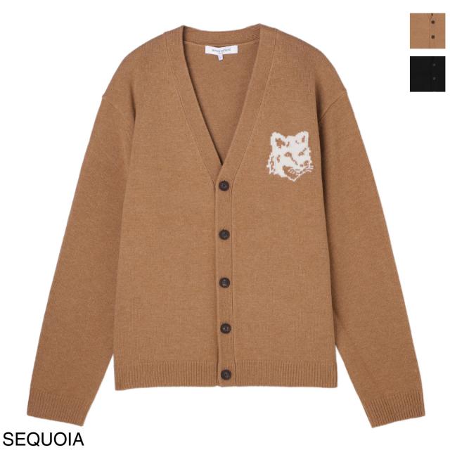 [あす着] メゾンキツネ MAISON KITSUNE Vネック カーディガン メンズ FOX HEAD INTARSIA COMFORT CARDIGAN