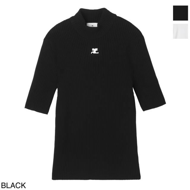 [あす着] クレージュ courreges モックネック半袖ニット レディース
