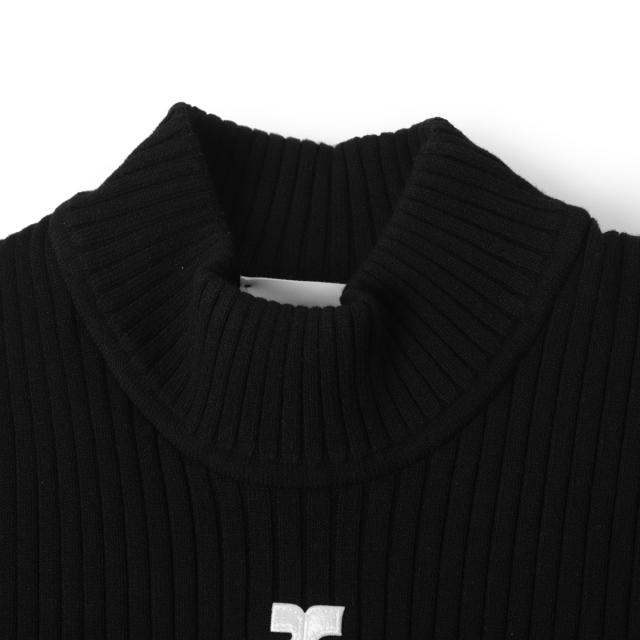 [あす着] クレージュ courreges モックネック半袖ニット レディース あす着] クレージュ courreges モックネック半袖ニット レディース