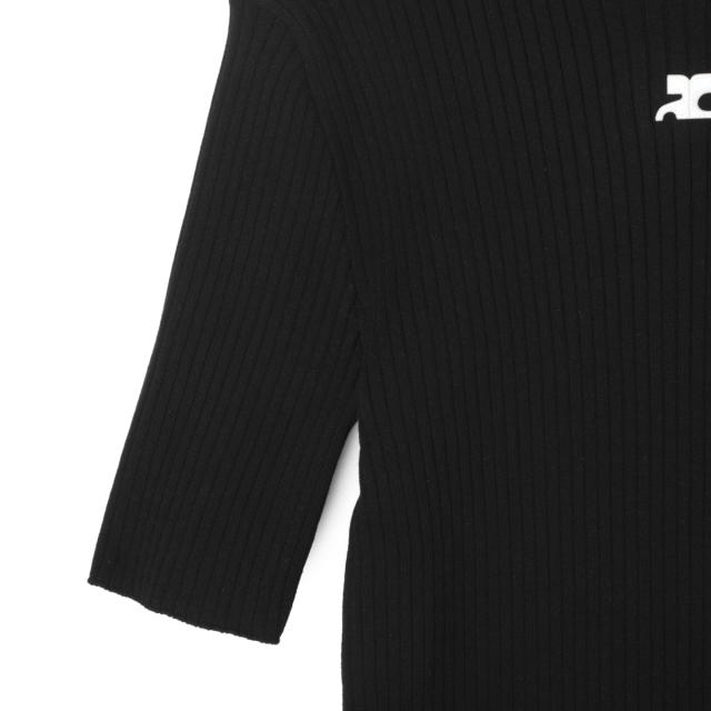 あす着] クレージュ courreges モックネック半袖ニット レディース