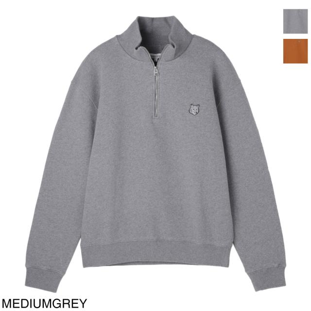 [あす着] メゾンキツネ MAISON KITSUNE ハーフジップ スウェット メンズ BOLD FOX HEAD PATCH COMFORT HALF ZIP SWEATSHIRT