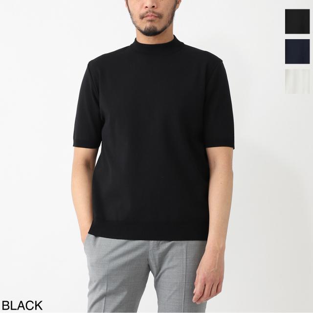 [あす着] リブニール Revenir モックネック半袖ニット メンズ INT-010 ウォッシャブル 【国内正規品】