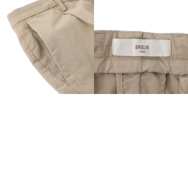 ブリリア BRIGLIA 1949 ワンプリーツ スラックス コットンパンツ