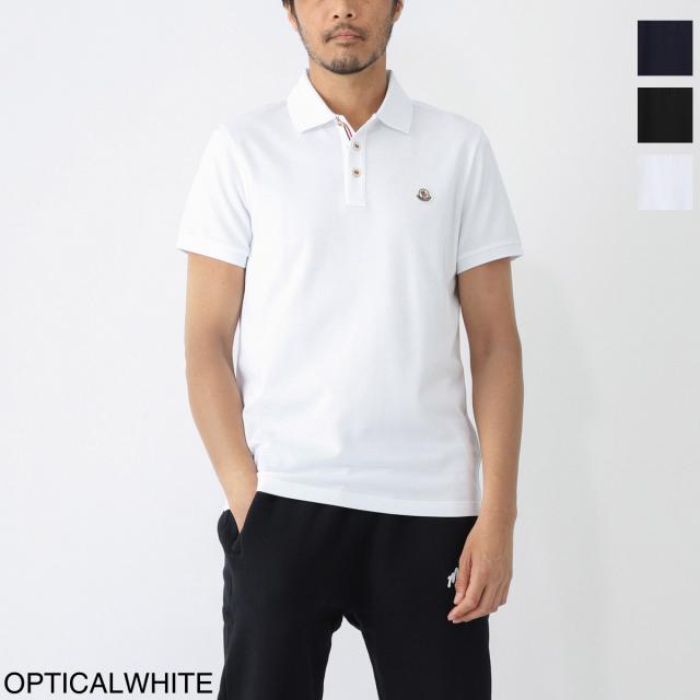 MONCLER ホワイト ポロシャツ モンクレール ガムブルー MONCLER