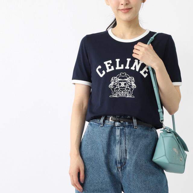 [あす着] セリーヌ CELINE クルーネック Tシャツ レディース T-SHIRT 70'S BLASON CELINE