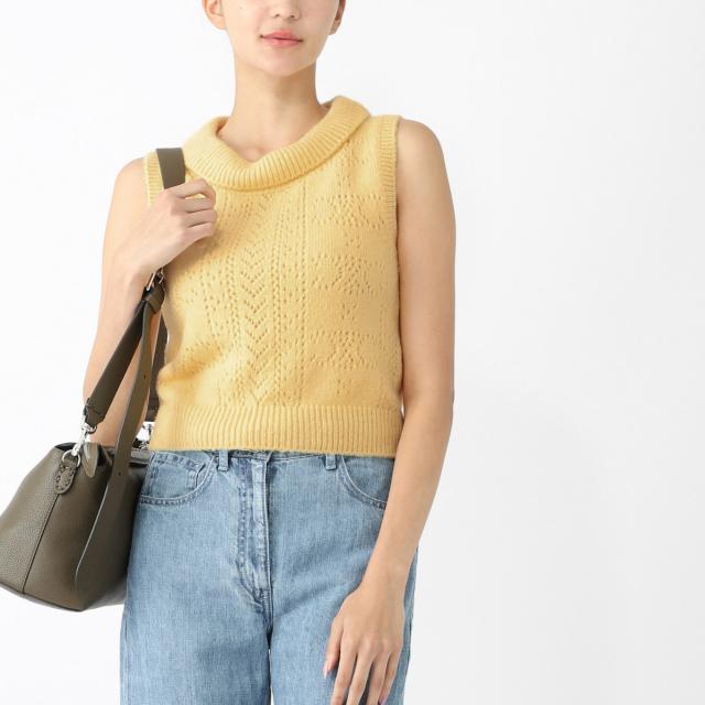 セリーヌ CELINE ノースリーブ ニット ニットベスト レディース PULL COL BENITIER SANS MANCHES