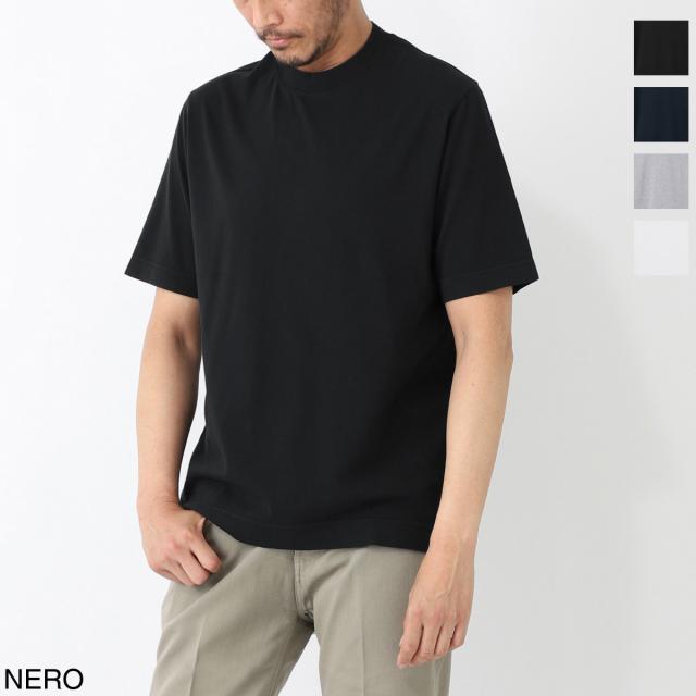 [あす着] チルコロ CIRCOLO 1901 クルーネックTシャツ セミモックネック Tシャツ メンズ