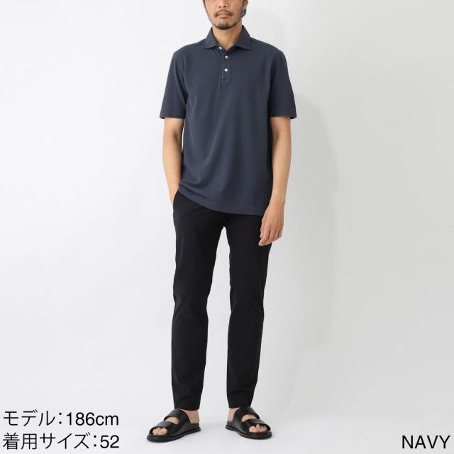 Cruciani ネイビー ポロシャツ Cruciani (クルチアーニ) Knit Polo Shirt (ニット ポロシャツ