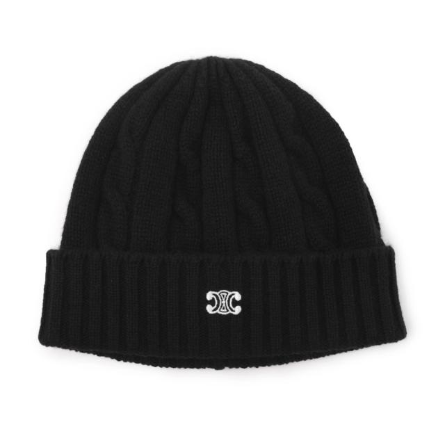セリーヌCELINE ニット帽 CELINE ブラック ニット帽 M 楽天市場