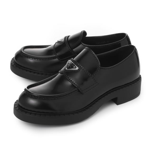 [あす着] プラダ PRADA ローファー メンズ CHOCOLATE BRUSHED LEATHER LOAFERS