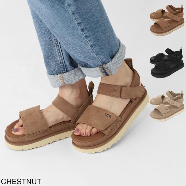 アグ UGG サンダル レディース GOLDENSTAR スウェード ストラップ プラットフォーム