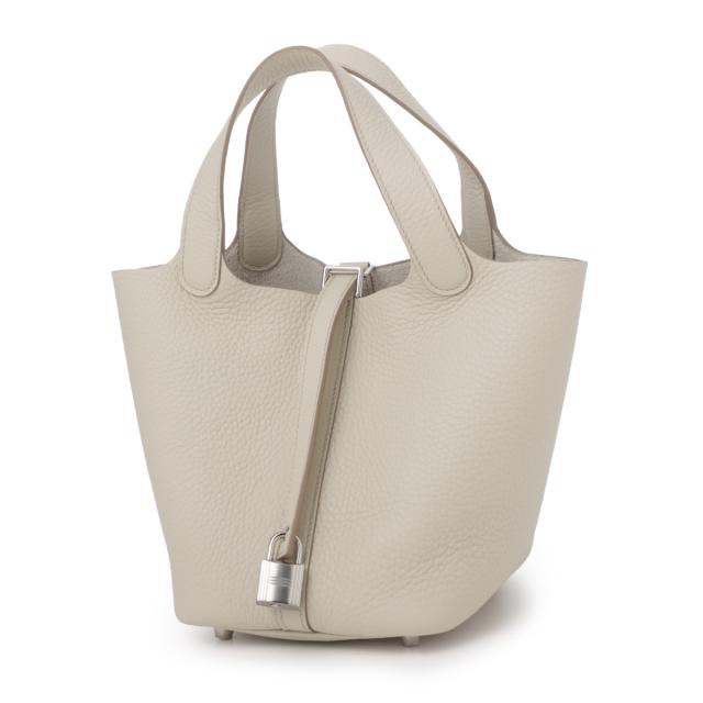 [あす着] エルメス HERMES ハンドバッグ レディース PICOTIN LOCK 18/PM トリヨンクレマンス ベトン シルバー金具 W刻印