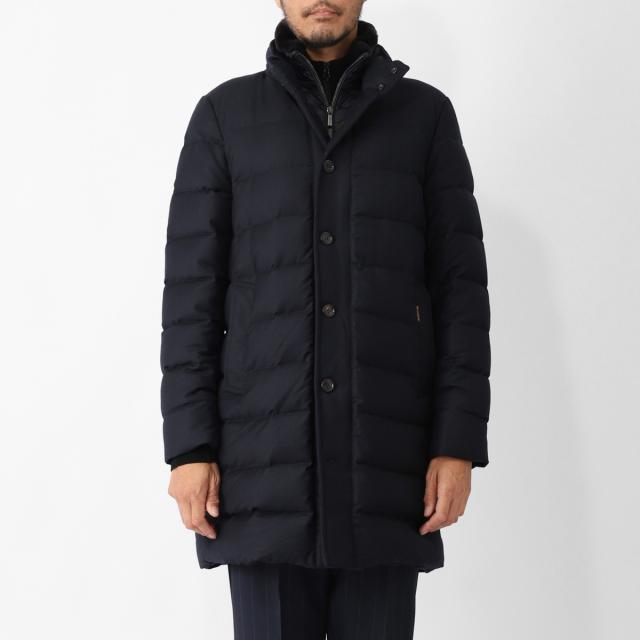 【極美品】MOORER　BALDO ネイビー フード付き ダウン　44 MOORER（ムーレー） 21AW ダウン メンズ VALENTE-KM BLU ネイビー