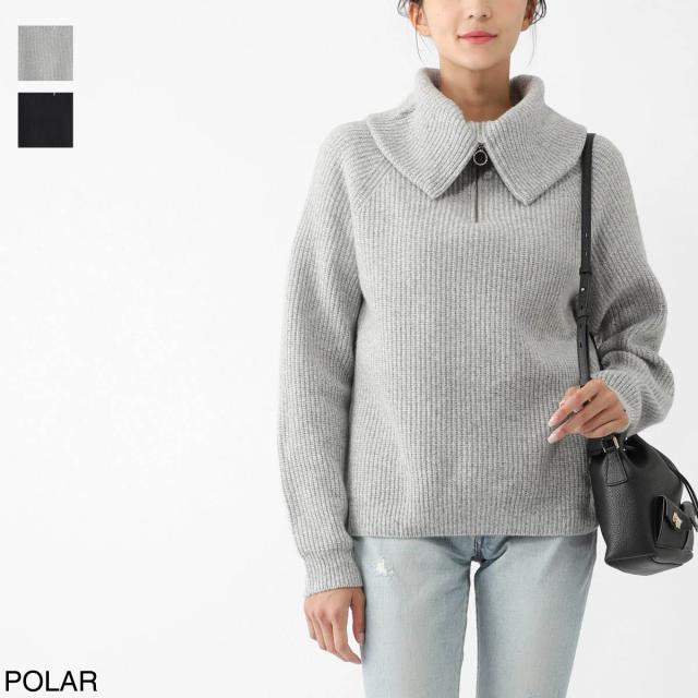 [あす着] ジョンスメドレー JOHN SMEDLEY ハーフジップ ニット レディース NEWRY エコカシミヤ 7ゲージ