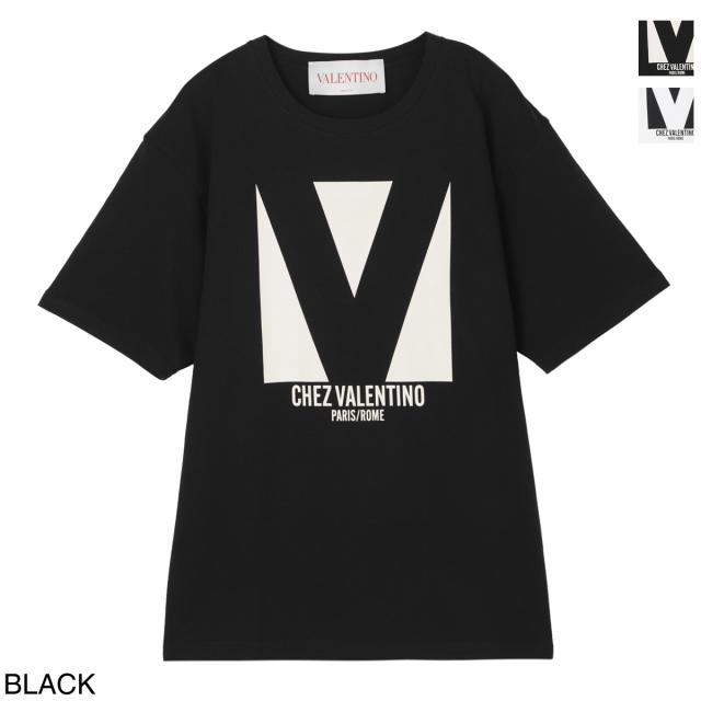 [あす着] ヴァレンティノガラヴァーニ VALENTINO GARAVANI クルーネックTシャツ メンズ COTTON T-SHIRT WITH CHEZ VALENTINO PRINT