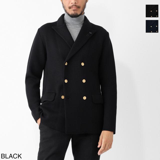 あす着] ラルディーニ LARDINI ダブルブレスト ニットジャケット