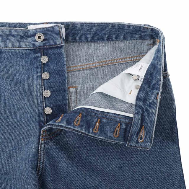 あす着] ロエベ LOEWE ボタンフライジーンズ バギージーンズ メンズ