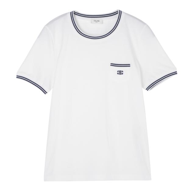[あす着] セリーヌ CELINE クルーネックTシャツ レディース T-SHIRT 70'S POCHE TRIOMPHE