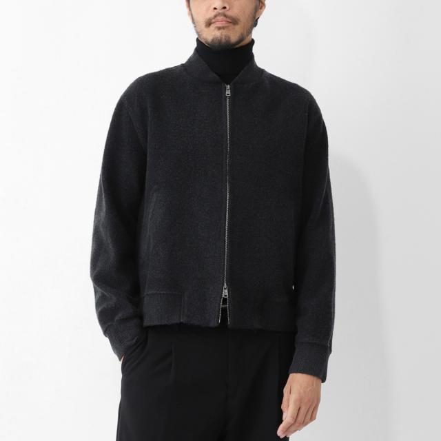 [あす着] チルコロ CIRCOLO 1901 ジップアップジャケット ボンバージャケット メンズ JERSEY BOUCLE WOOL BLEND